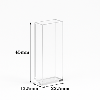 (VNE057) 7mL Fluorescence Cuvette with PTFE Lid, Fused, Lightpath 20mm, 4 Clear Walls