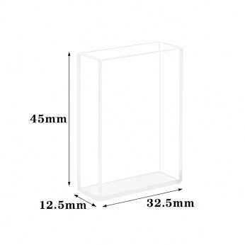 (VNE059) 10.5mL Fluorescence Cuvette with PTFE Lid, Fused, Lightpath 30mm, 4 Clear Walls