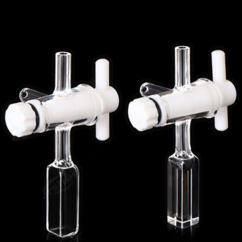 (VNE063) 0.7/3.5 mL Fluorescence Cuvette with PTFE Valve, Molded, Lightpath 2/10 mm, 4 Clear Walls